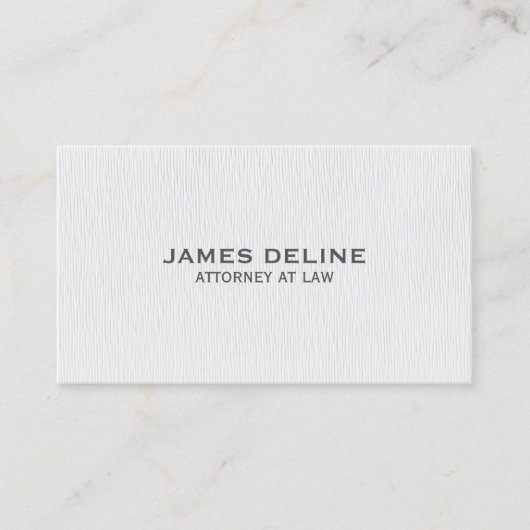 Simple Clean Texture White Attorney 名刺 (正面)