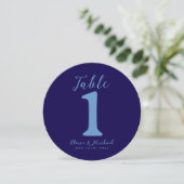 Simple Coastal Blue Wedding Table Number シーズンカード (スタンド正面)