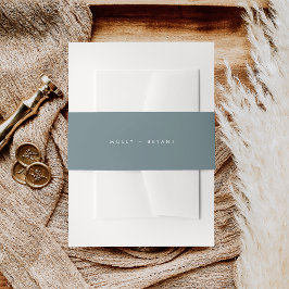 Simple Coastal Dusty Blue Wedding 招待状ベリーバンド