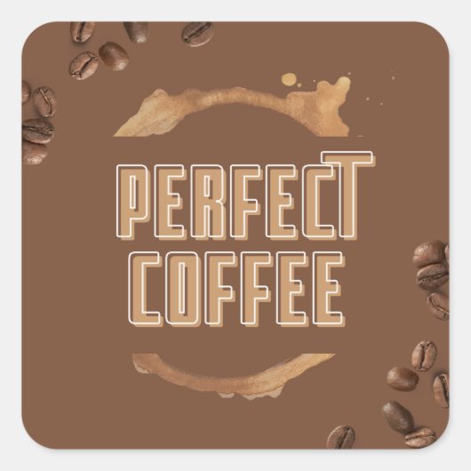Simple Coffee Lover | コーヒーが私の愛の言語 スクエアシール (正面)
