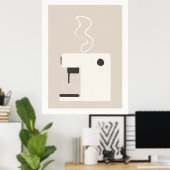 Simple Coffee Machine - Modern Kitchen Art Poster  ポスター (ホームオフィス)