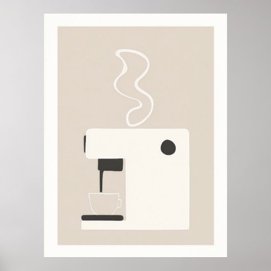 Simple Coffee Machine - Modern Kitchen Art Poster  ポスター (正面)
