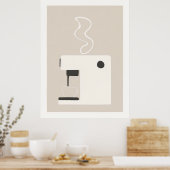 Simple Coffee Machine - Modern Kitchen Art Poster  ポスター (キッチン)