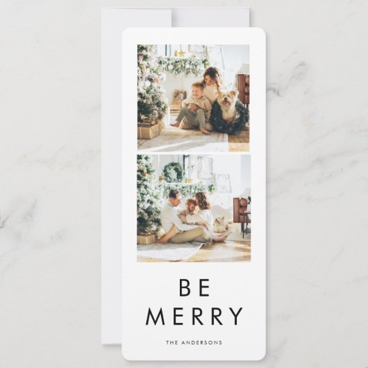 Simple Collage Christmas Holiday Photo | Be Merry (正面)