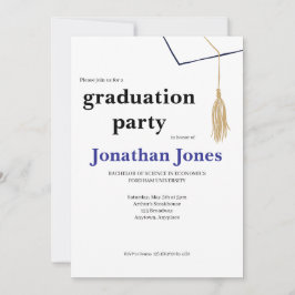 Simple College Cap and Tassel Graduation 招待状