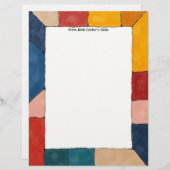 Simple Color Blocks Stationery Paper レターヘッド (正面/裏面)