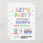 Simple Colorful Birthday Invitation 招待状 (正面/裏面)