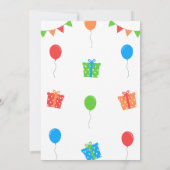 Simple Colorful Birthday Party Invitation 招待状 (裏面)