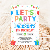 Simple Colorful Birthday Party Invitation 招待状
