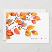 Simple Colorful Fall Foliage Funeral Thank You サンキューカード (正面)