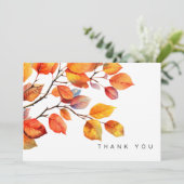 Simple Colorful Fall Foliage Funeral Thank You サンキューカード (スタンド正面)