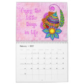 Simple Colorful Modern Motivation カレンダー (2月 2027)