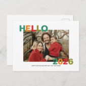 Simple colorful modern typography 2026 photo ポストカード (正面/裏面)