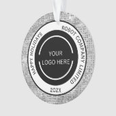Simple Company Logo and Name Silver  オーナメント (正面)