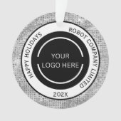 Simple Company Logo and Name Silver  オーナメント (正面)
