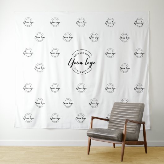 Simple Company Logo backdrop step and repeat タペストリー (インサイチュ(横))