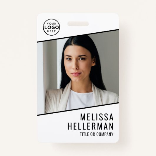 Simple Company Logo Employee ID バッジ (正面)