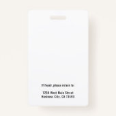 Simple Company Logo Employee ID バッジ (裏面)