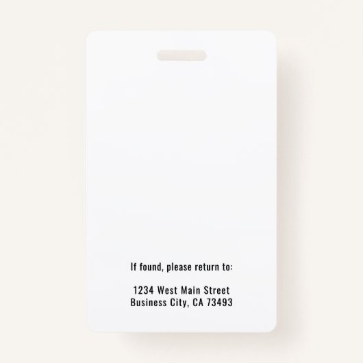 Simple Company Logo Employee ID バッジ (裏面)