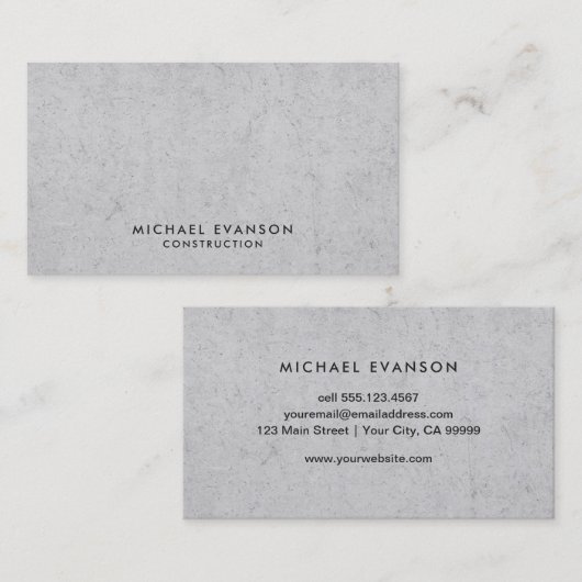 Simple Concrete Look Construction Professional 名刺 (正面/裏面)