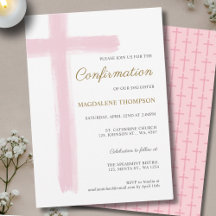 Simple Confirmation Pink Cross Girl