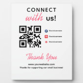 Simple Connect With Us Social Media QR Business フォトプラーク (正面)