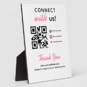 Simple Connect With Us Social Media QR Business フォトプラーク (側面)