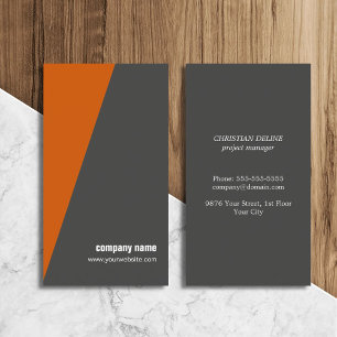 Simple Cool Orange Geometric Consultant 名刺