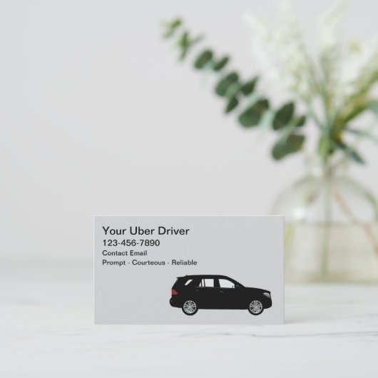 Simple Cool Uber Driver SUV Business Cards 名刺 (スタンド正面)