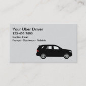Simple Cool Uber Driver SUV Business Cards 名刺 (正面)