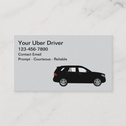 Simple Cool Uber Driver SUV Business Cards 名刺 (正面)