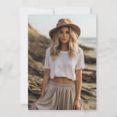 Simple Coquette Bow Photo Graduation  招待状 (裏面)