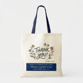 Simple Corporate Floral THANK YOU Small Business トートバッグ (正面)