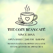 Simple Corporate Heart Cup Local Specialty Café  ウィンドウサイン (シート3)