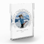 SImple Couple Personalized First Christmas Engaged フォトブロック (左)