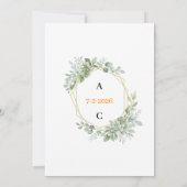 Simple Couple Wedding Invitation 招待状 (裏面)