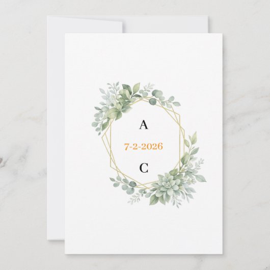 Simple Couple Wedding Invitation 招待状 (裏面)