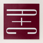 Simple Couples Initials | White & Burgundy ジグソーパズル (横)