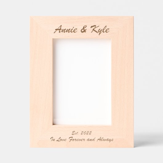 Simple Couple's Names Anniversary Date  レーザー彫刻フレーム (正面)