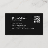 Simple Creative Modern Black Sleek Aesthetic 名刺 (正面)