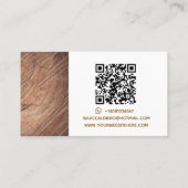 Simple Creative Wood Texture Rustic Carpenter 名刺 (裏面)