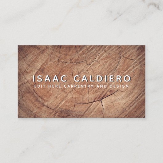 Simple Creative Wood Texture Rustic Carpenter 名刺 (正面)