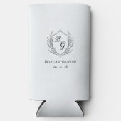 Simple Crest Monogram Wedding スリム缶クーラー (正面)