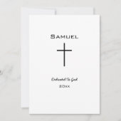 Simple Cross Baby Dedication Black and White カード (正面)