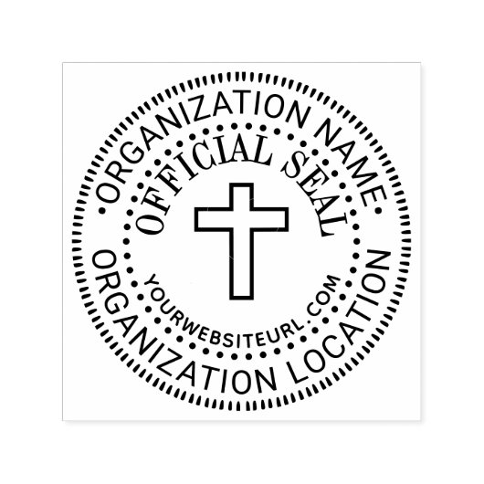 Simple Cross Custom Official Seal Name Loc URL セルフインキングスタンプ (デザイン)