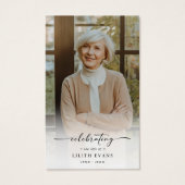 Simple Cross Funeral Memorial Photo Prayer Card (正面)