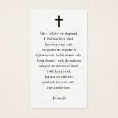 Simple Cross Funeral Memorial Prayer Photo Card (裏面)