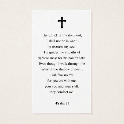 Simple Cross Funeral Memorial Prayer Photo Card (裏面)