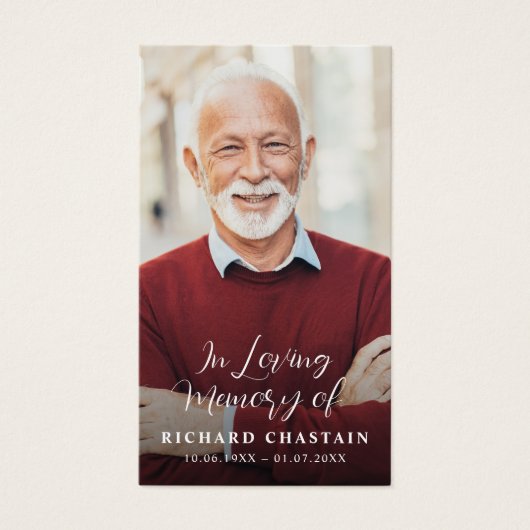 Simple Cross Funeral Memorial Prayer Photo Card (正面)