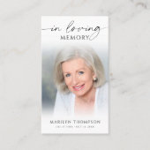 Simple Cross Photo  Funeral Memorial Prayer Card 名刺 (正面)
